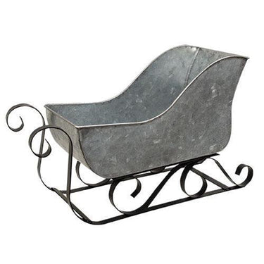Galvanized Metal Sleigh - The Fox Decor